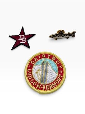 Dairy Boy Paige Lorenze Vermont Patch Star & Fish Pin 3-Piece Bundle